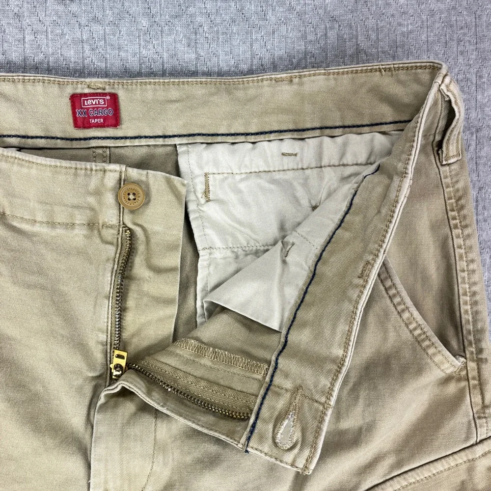 Levi's XX Cargo Taper Pants Men 38x32 Fits 36X30 Khaki Tan Utility‎ Workwear